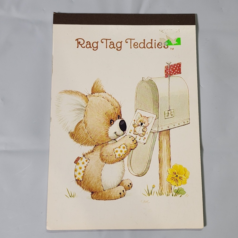 VTG Rag Tag Teddies Tablet Writing Paper Sangamon Ruth Morehead 5 1/2 x 8 Lined